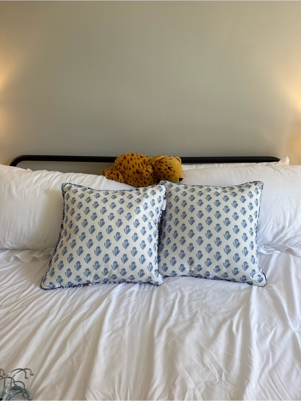 Anthropologie Outdoor/Indoor Blue Patterned Pillows